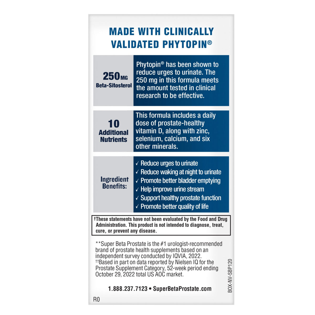 Super Beta Prostate Male Supplement with 250mg Beta-Sitosterol, 120 ct.