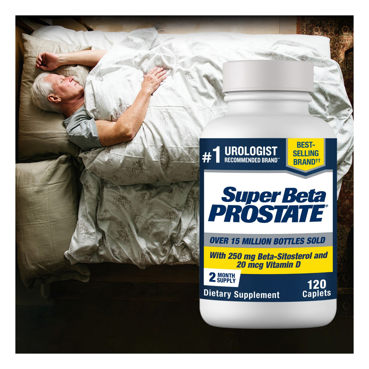 Super Beta Prostate Male Supplement with 250mg Beta-Sitosterol, 120 ct.