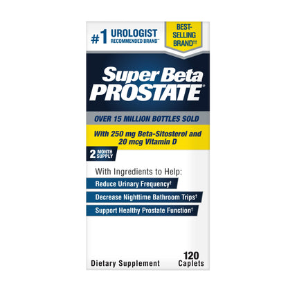 Super Beta Prostate Male Supplement with 250mg Beta-Sitosterol, 120 ct.