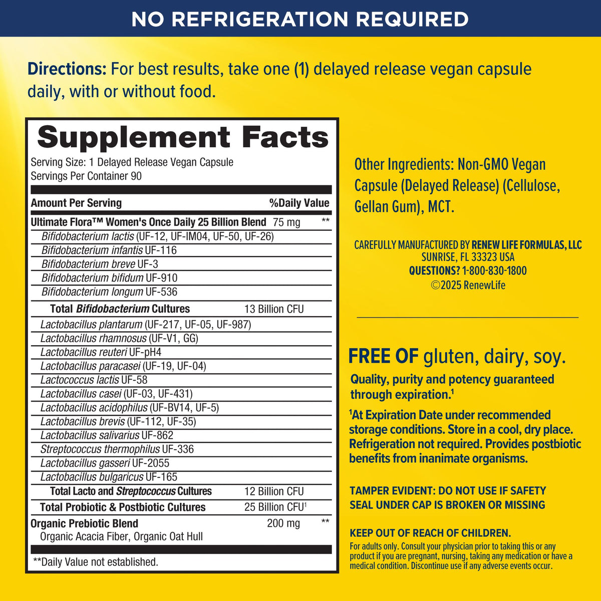 Renew Life Ultimate Flora Pre & Probiotic, 25 Billion CFU, 90 ct.