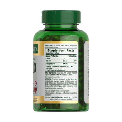 Natures Bounty CoQ10 200mg Rapid Release Softgels, 200 ct.