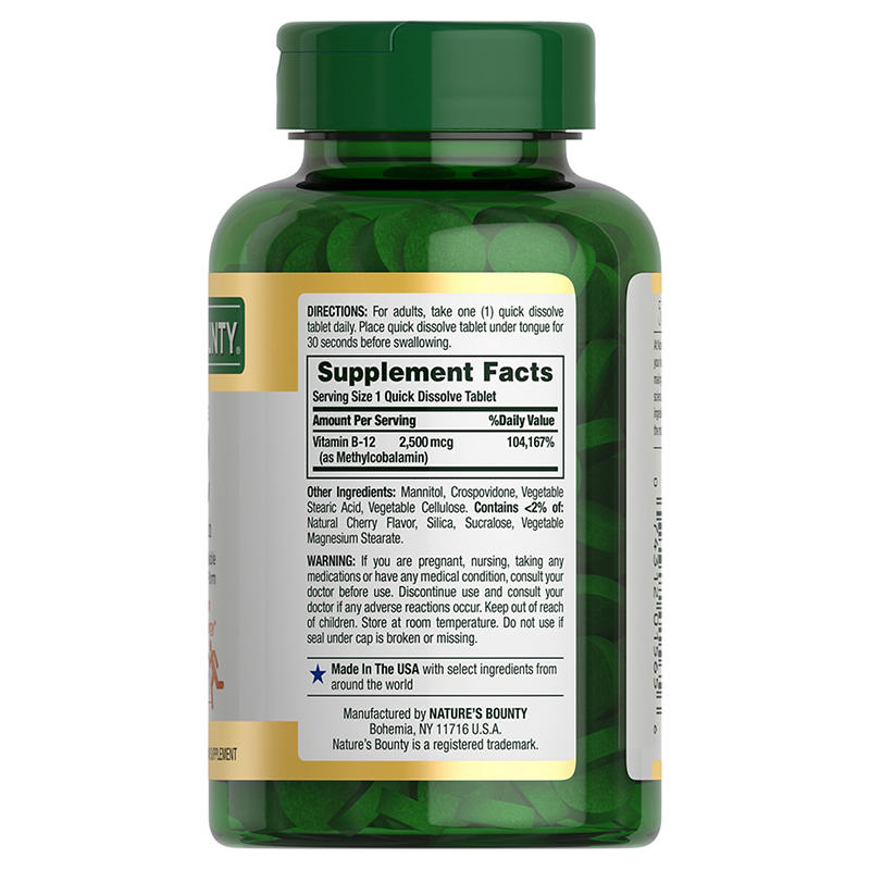 Nature's Bounty Vitamin B-12 2500mg Quick Dissolve, 300 ct.