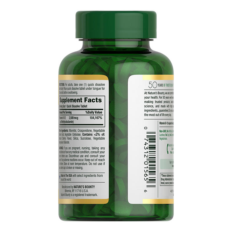 Nature's Bounty Vitamin B-12 2500mg Quick Dissolve, 300 ct.