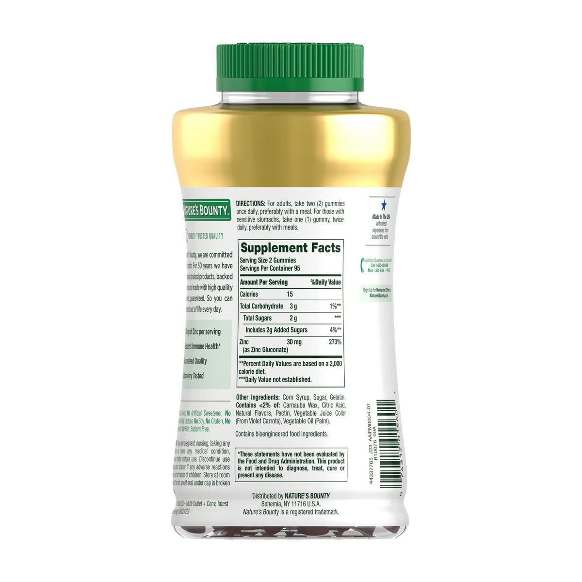 Nature's Bounty Zinc Gummy, 190 ct.