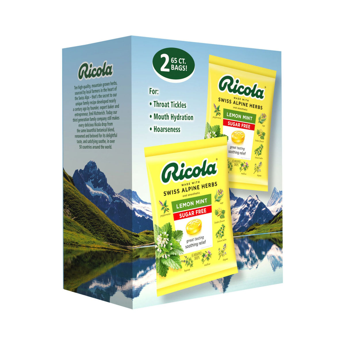 Ricola Sugar-Free Lemon Mint Herb Throat Drops, 130 ct.