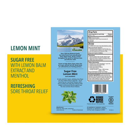 Ricola Sugar-Free Lemon Mint Herb Throat Drops, 130 ct.