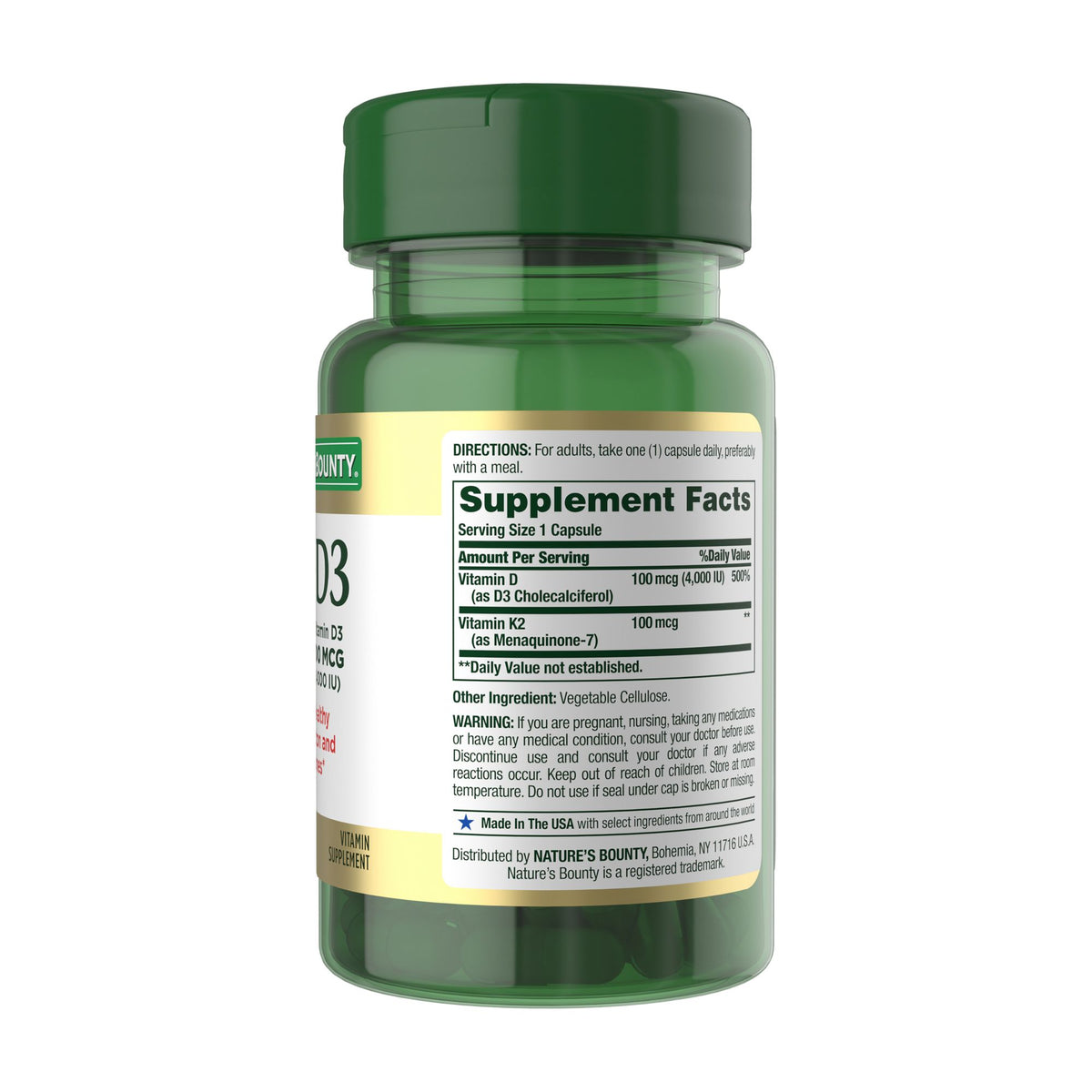 Nature's Bounty K2 + D3 Capsules, 90 ct.