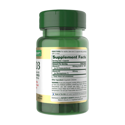 Nature's Bounty K2 + D3 Capsules, 90 ct.