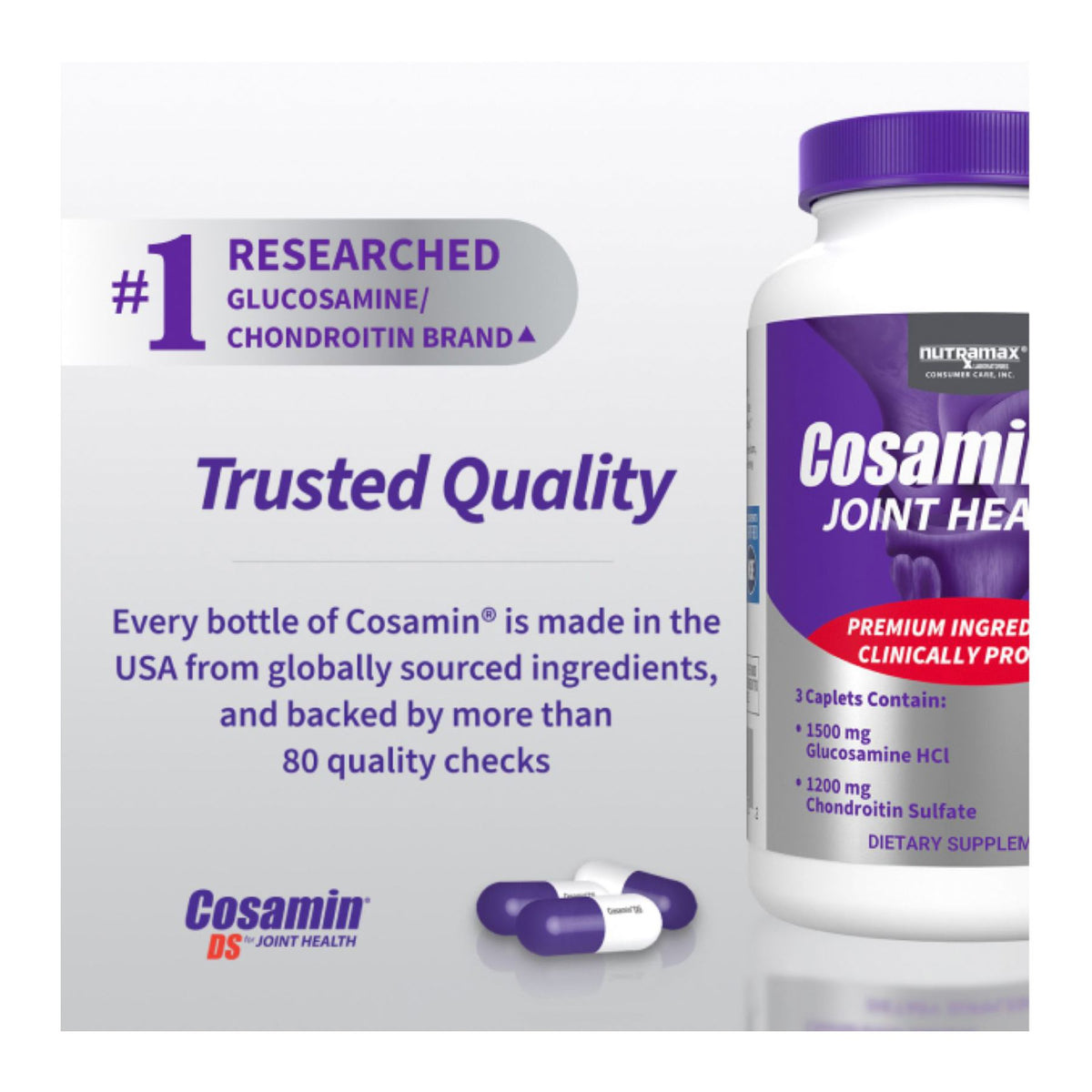 Nutramax Cosamin DS Joint Health Supplement with Glucosamine & Chondroitin, 210 ct.