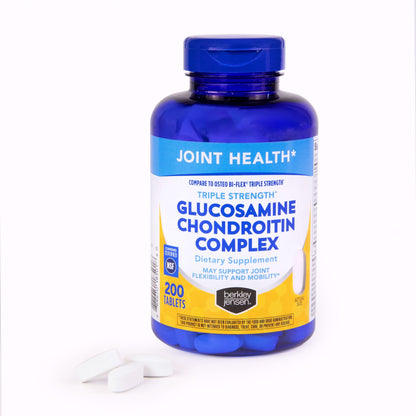 Berkley Jensen Triple Strength Glucosamine Chondroitin Complex Dietary Supplement Tablets, 200 ct.