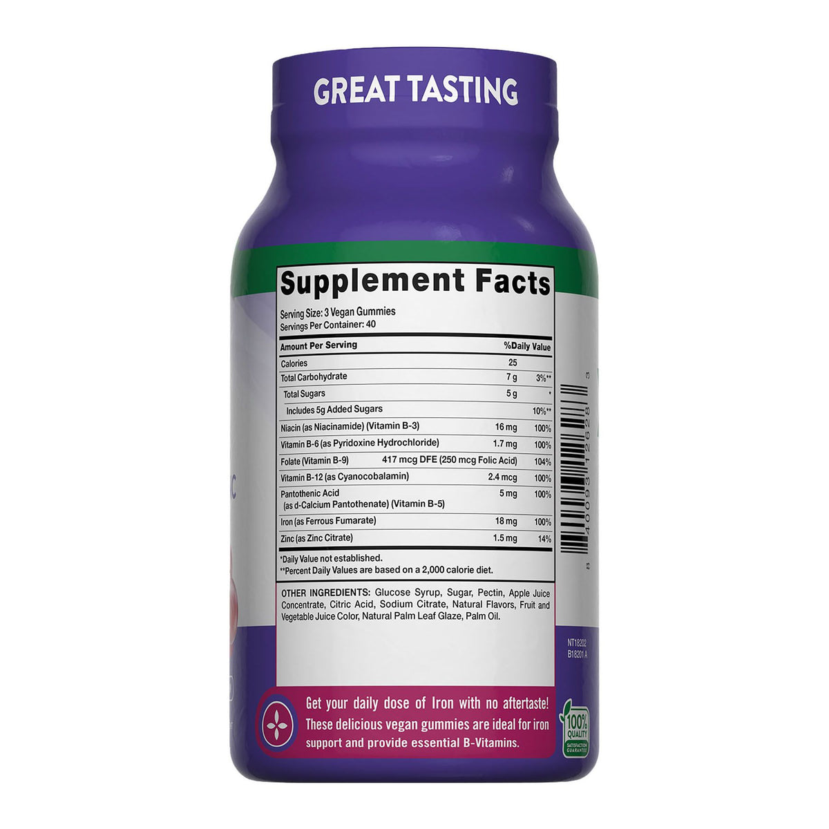 Nature's Truth Iron Gummies and B-Vitamins, Zinc, 120 ct.