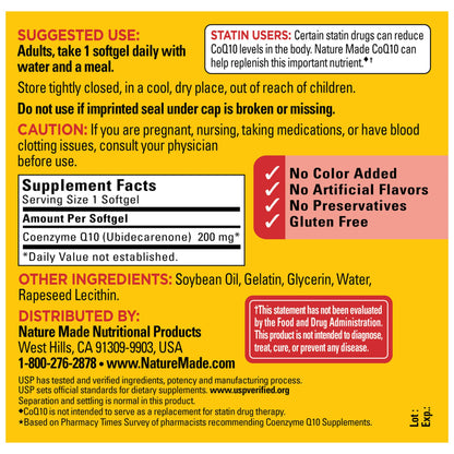 Nature Made CoQ10 200mg Softgels, 140 ct.