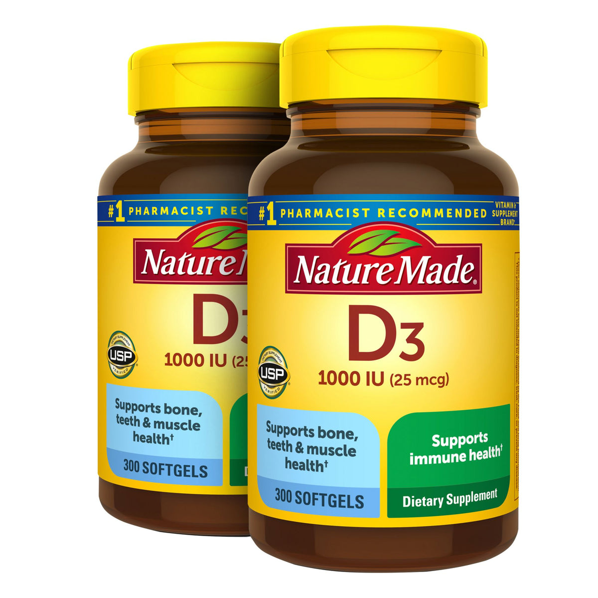Nature Made Vitamin D3 1000 IU (25 mcg) Softgels, 600 ct.