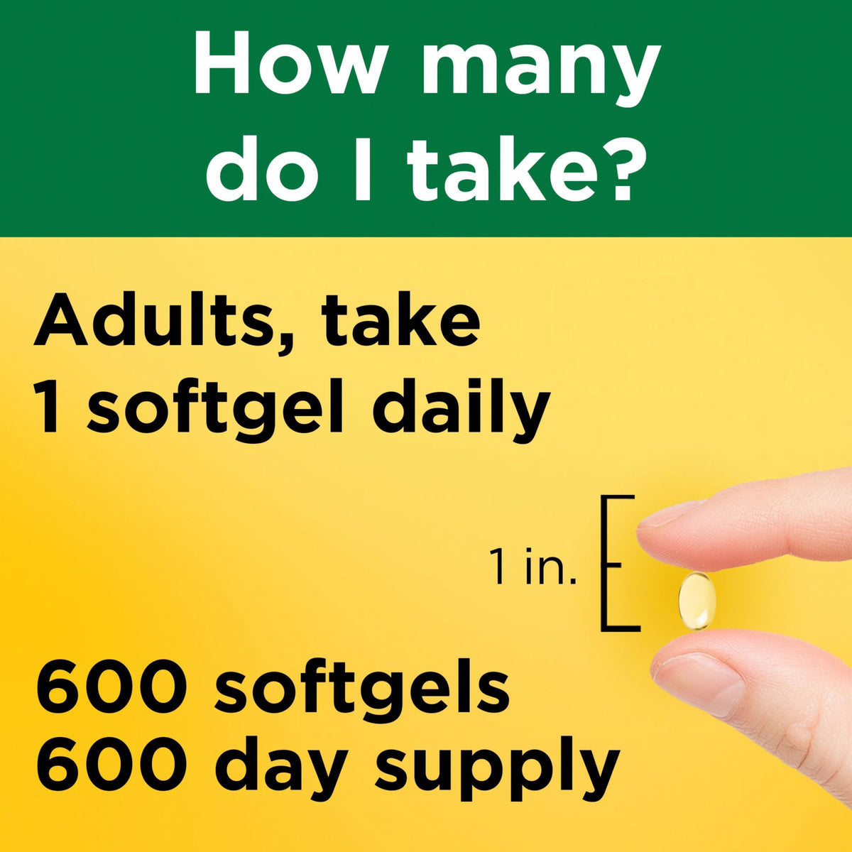 Nature Made Vitamin D3 1000 IU (25 mcg) Softgels, 600 ct.
