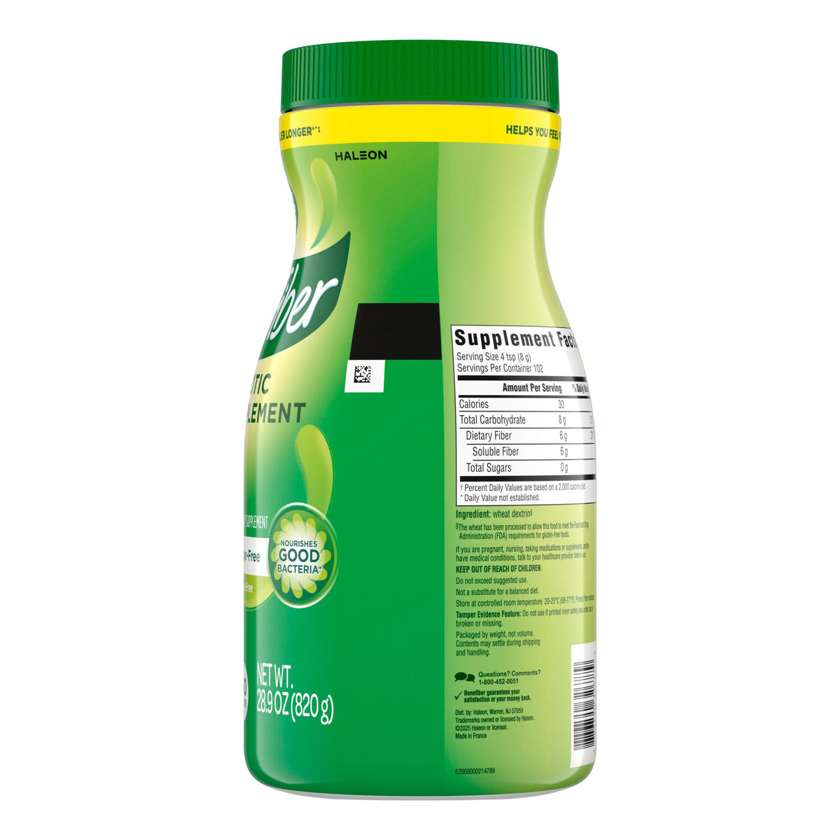 Benefiber Daily Prebiotic Fiber Supplement Powder, 28.9 oz.