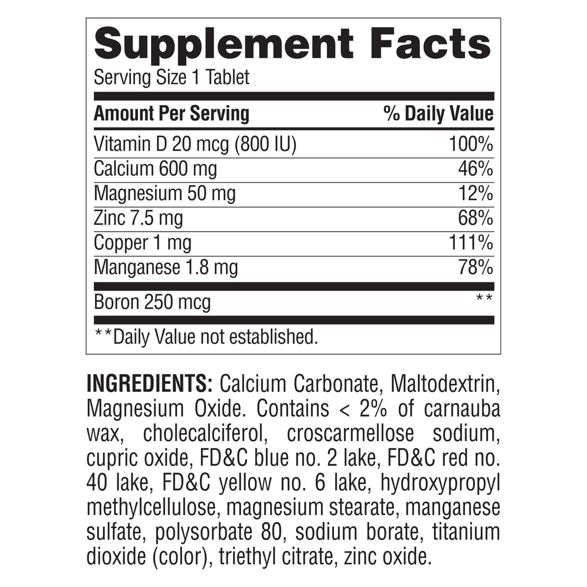 Berkley Jensen Calcium 600mg + D3 Tablets, 420 ct.