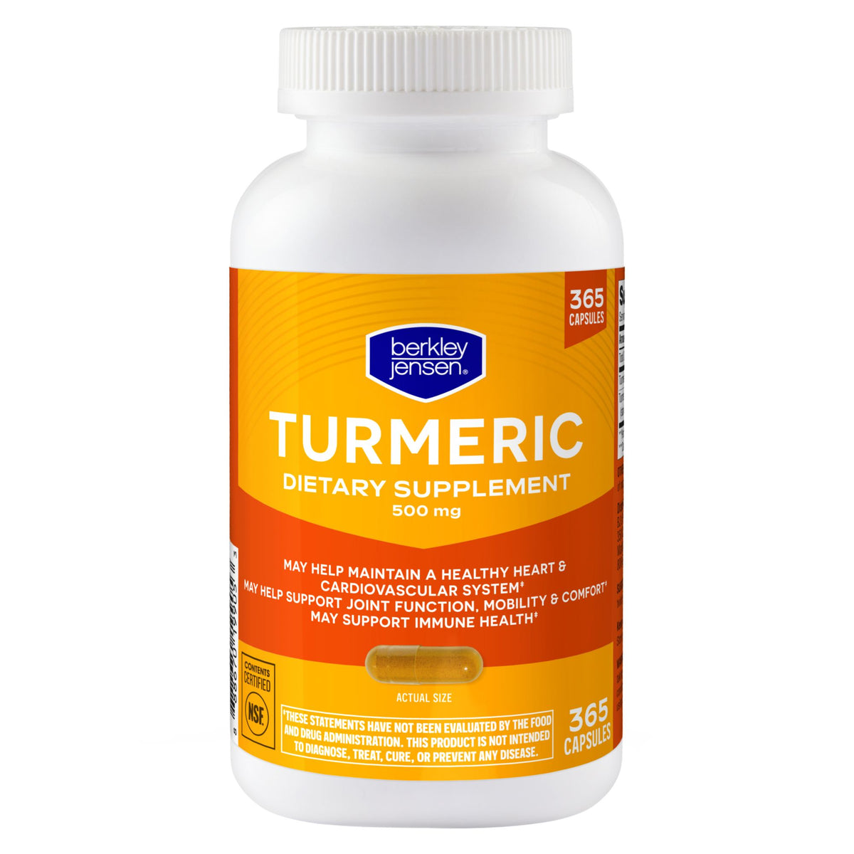 Berkley Jensen Turmeric 500mg Capsules, 365 ct.