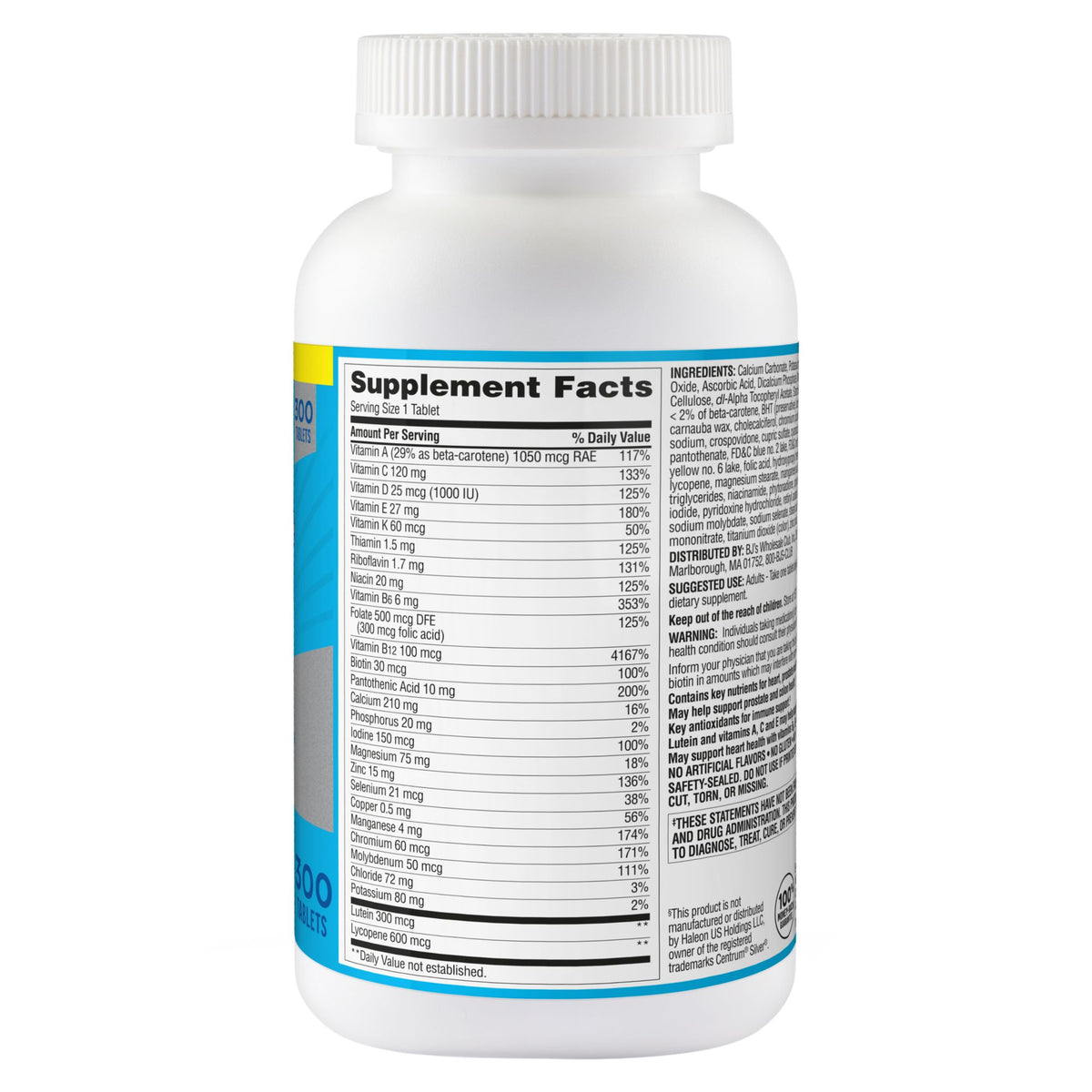Berkley Jensen Men's 50+ Multivitamin Tablets, 300 ct.