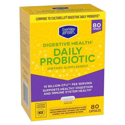 Berkley Jensen Daily Probiotic Digestive System Support Capsules, 80 ct.