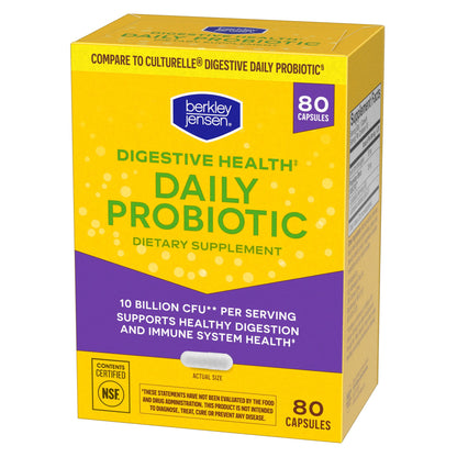 Berkley Jensen Daily Probiotic Digestive System Support Capsules, 80 ct.