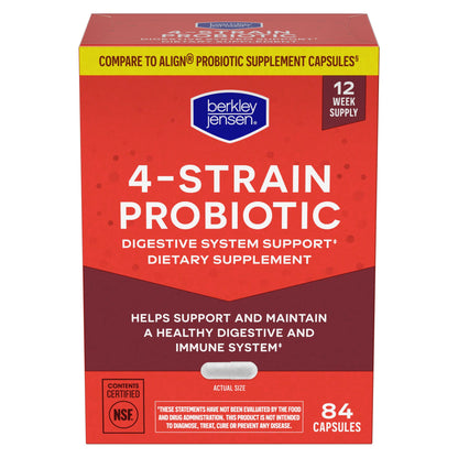 Berkley Jensen Probiotic Digestive System Support Capsules, 84 ct.