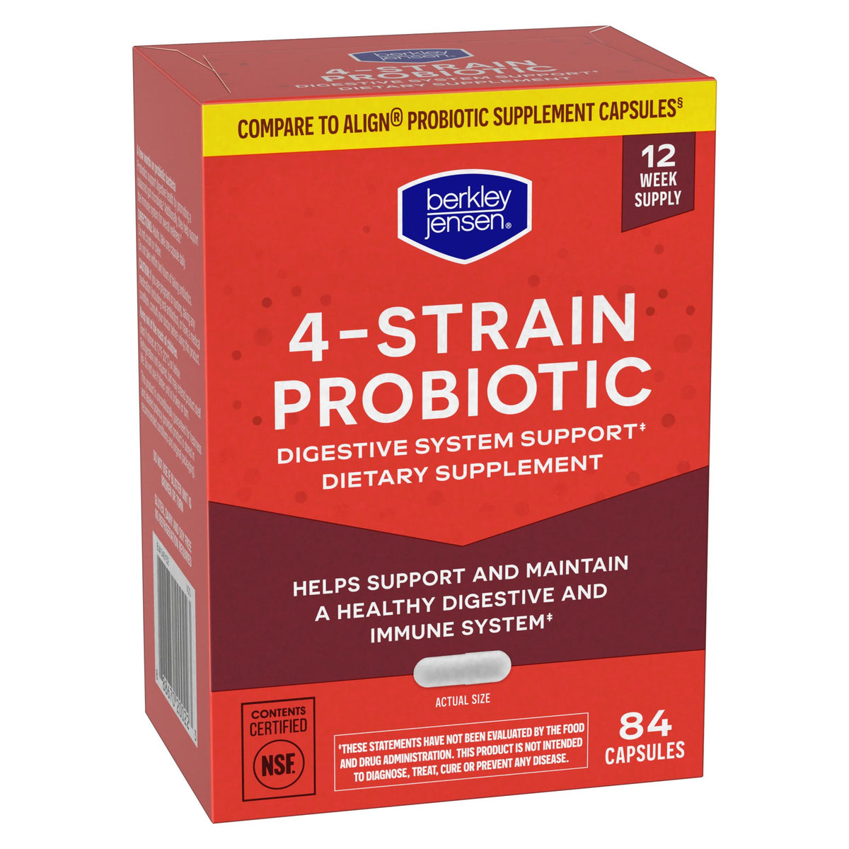 Berkley Jensen Probiotic Digestive System Support Capsules, 84 ct.