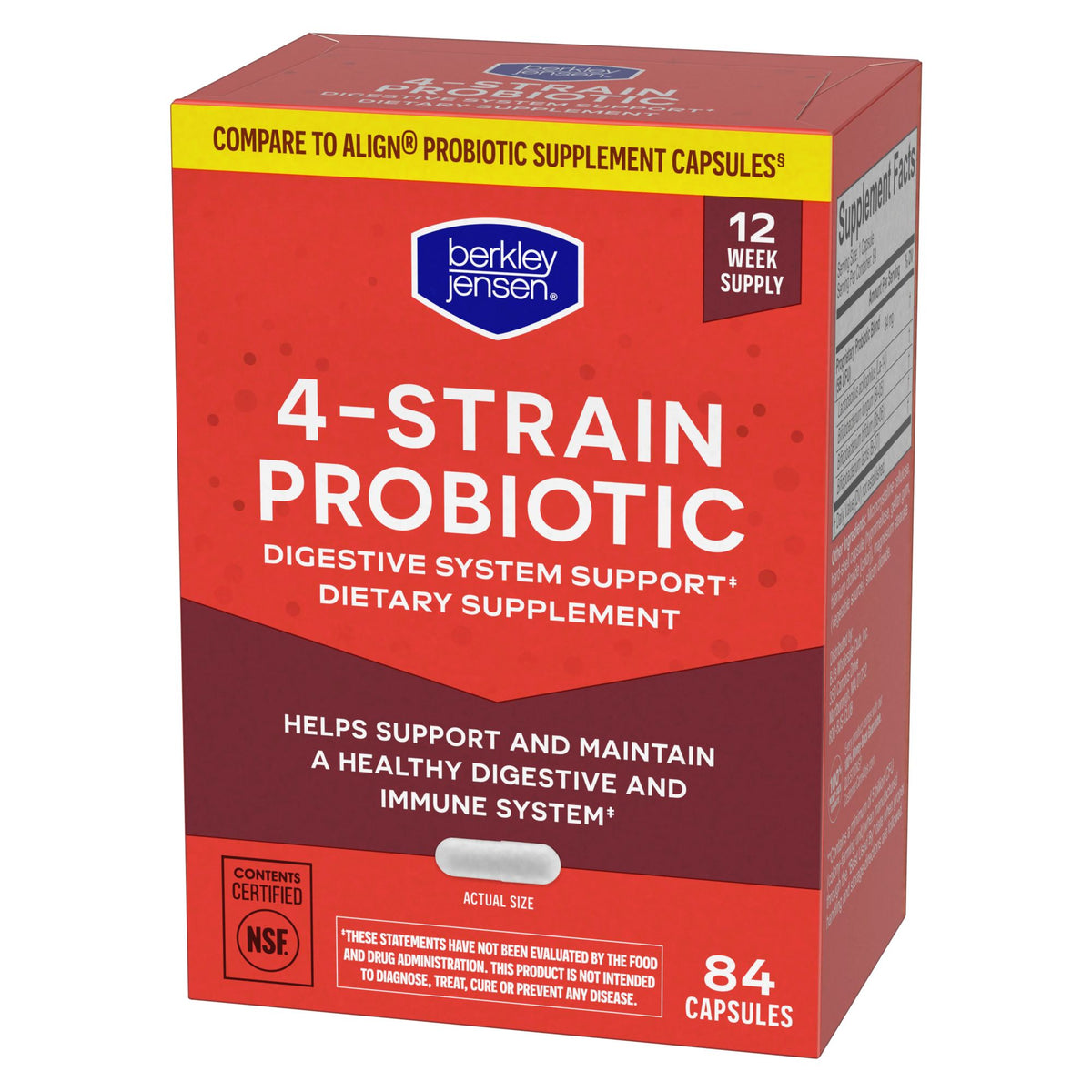 Berkley Jensen Probiotic Digestive System Support Capsules, 84 ct.