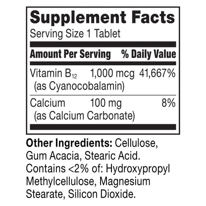 Berkley Jensen Vitamin B12 Prolonged Release Tablet, 1000 mcg, 365 ct.