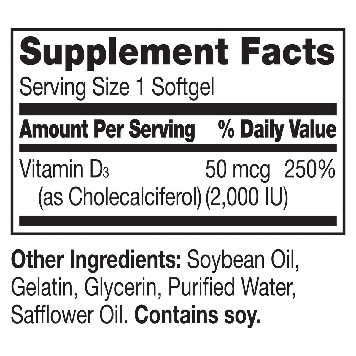 Berkley Jensen Vitamin D3 50 mcg (2000 IU) Softgels, 440 ct.