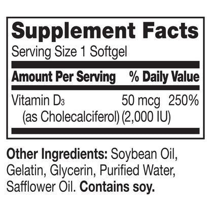 Berkley Jensen Vitamin D3 50 mcg (2000 IU) Softgels, 440 ct.