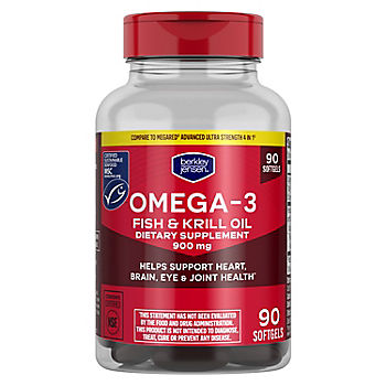 Berkley Jensen Omega-3 Fish & Krill Oil Softgels, 90 ct.