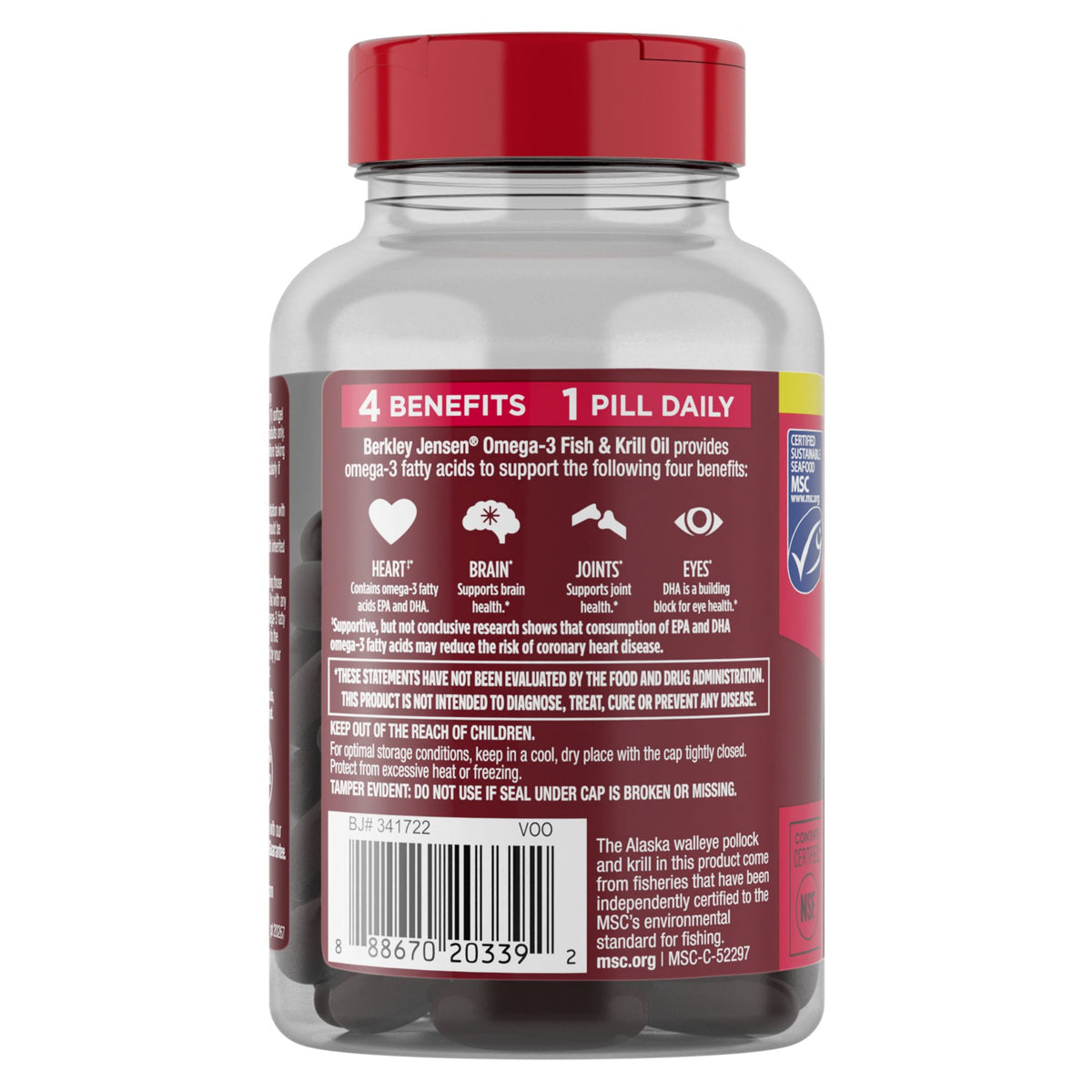 Berkley Jensen Omega-3 Fish & Krill Oil Softgels, 90 ct.