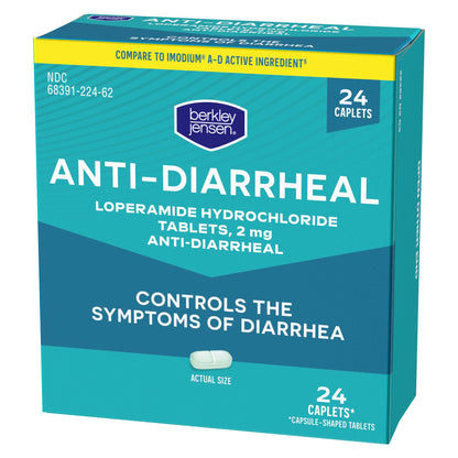 Berkley Jensen Loperamide Hydrochloride Anti-Diarrheal 2mg Tablets, 24 ct.