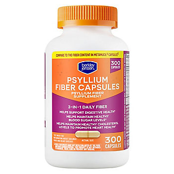 Berkley Jensen Psyllium Husk Fiber Capsules, 600 ct.