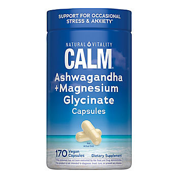 Natural Vitality Calm Ashwagandha + Magnesium Glycinate Capsules, 170 ct.