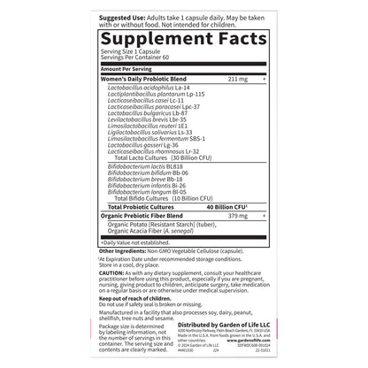 Garden of Life Once Daily Dr. Formulated Probiotics for Women, 60 ct.