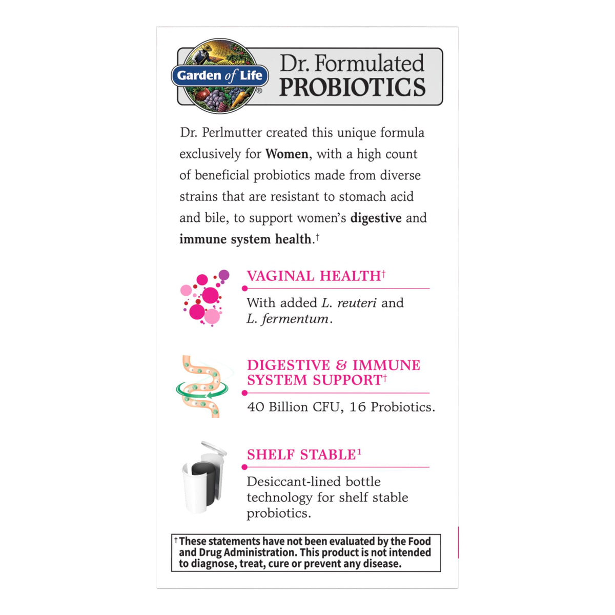 Garden of Life Once Daily Dr. Formulated Probiotics for Women, 60 ct.