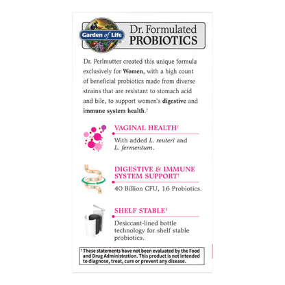 Garden of Life Once Daily Dr. Formulated Probiotics for Women, 60 ct.