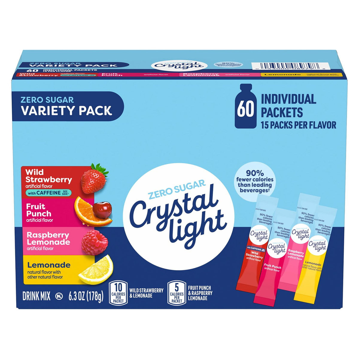 Crystal Light Variety Pack Drink Mix Packets, 60 ct.