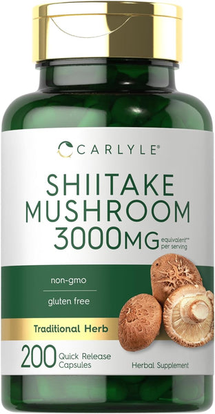 Shiitake Mushroom Extract |3000 Mg | 200 Capsules | Non-Gmo, Gluten Free