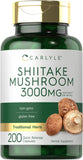 Shiitake Mushroom Extract |3000 Mg | 200 Capsules | Non-Gmo, Gluten Free