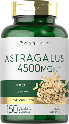 Astragalus Root Capsules 4500Mg | 150 Count | Vegetarian, Non-Gmo, Gluten Free Supplement