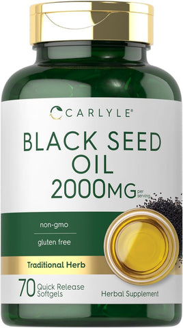 Black Seed Oil 2000Mg | 70 Softgel Capsules | Non-Gmo, Gluten Free Herbal Supplement