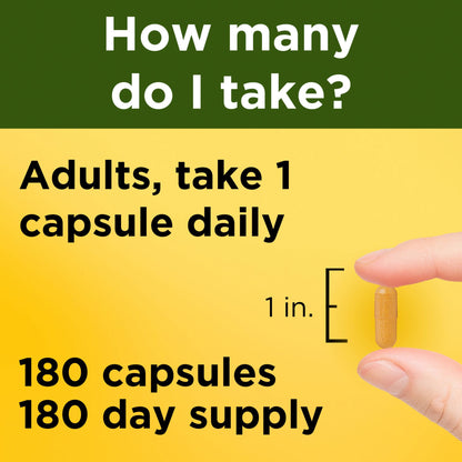 Nature Made Turmeric Curcumin 500mg Capsules, 180 ct.