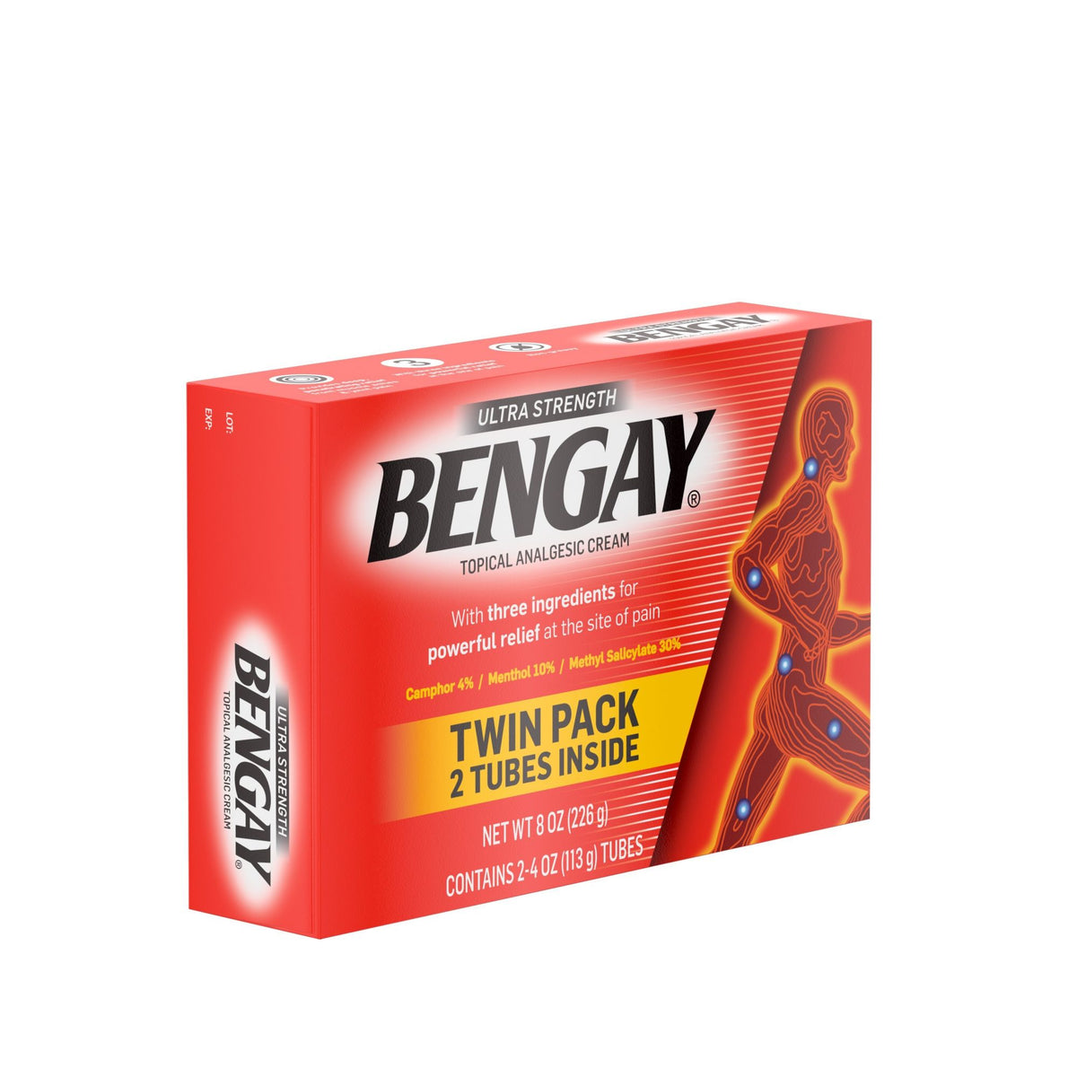 Ultra Strength Bengay Non-Greasy Topical Pain Relief Cream, 2 x 4 oz