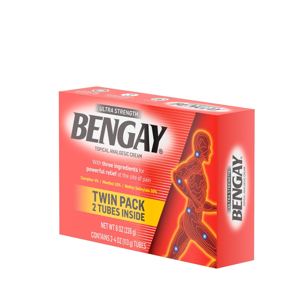 Ultra Strength Bengay Non-Greasy Topical Pain Relief Cream, 2 x 4 oz