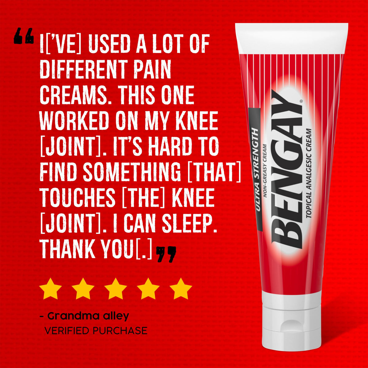 Ultra Strength Bengay Non-Greasy Topical Pain Relief Cream, 2 x 4 oz