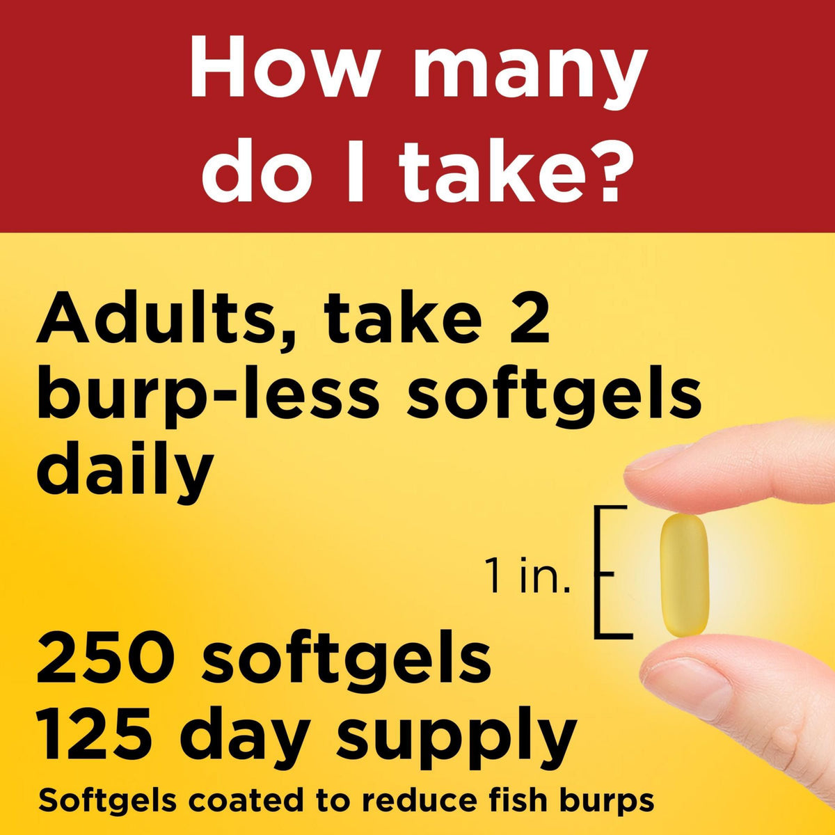 Nature Made Burp Less Fish Oil 1200 mg Softgels, 250 ct.