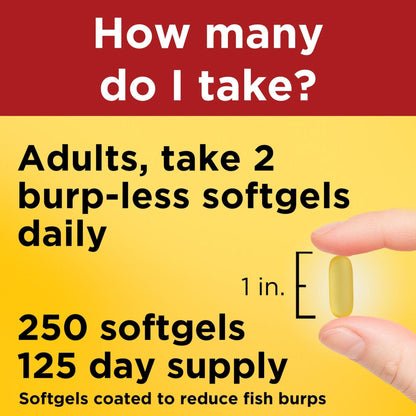 Nature Made Burp Less Fish Oil 1200 mg Softgels, 250 ct.