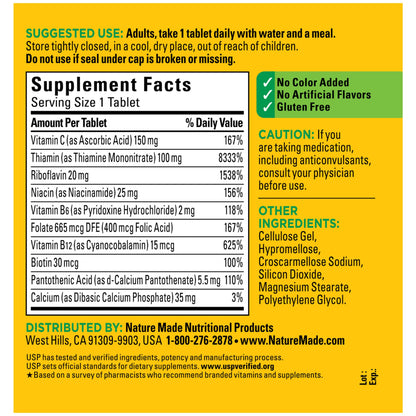 Nature Made Super B Complex with Vitamin C and Folic Acid Tablets, 460 ct.